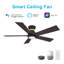 Ventilateur de plafond intelligent de 52 pouces avec télécommande Ascender, ensemble d'éclairage inclus, fonctionne avec l'assistant Google, Amazon Alexa et les raccourcis Siri.-1056054120-1056054122-1056054112
