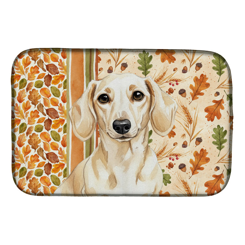 Tapis de séchage à la crème Dachshund Heirloom