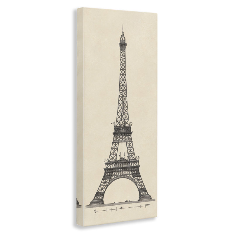 Parisian Tower Illustration Canvas, design by Phillipa Katz, 30" H x 13" W