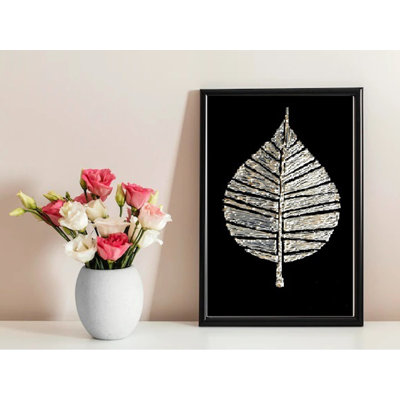 Feuille en verre blanc | Acrylique sur toile | Avec cadre