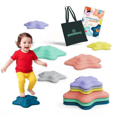 Kinderific Star Shaped Stepping Stones, 6 Piece Set, Multicolor