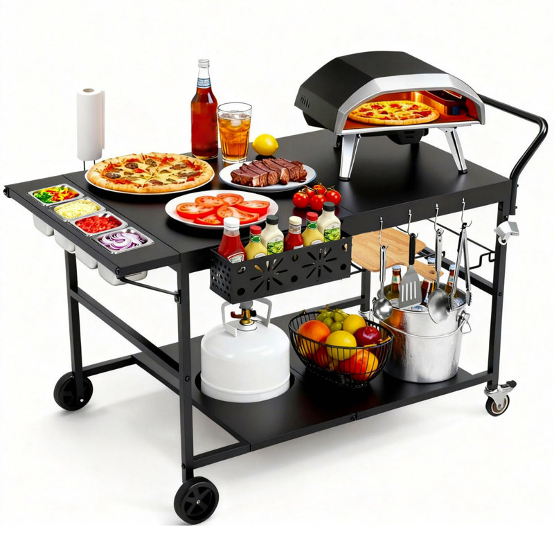 Chariots de barbecue d'extérieur avec roues