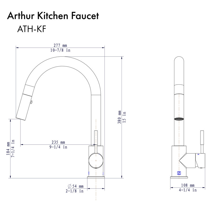 Arthur Single Handle Kitchen Faucet with Side Spray and Accessories, Brushed Nickel