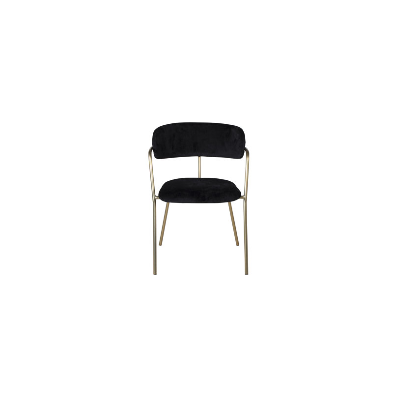 Anjanett Upholstered Armchair, Black, Brass