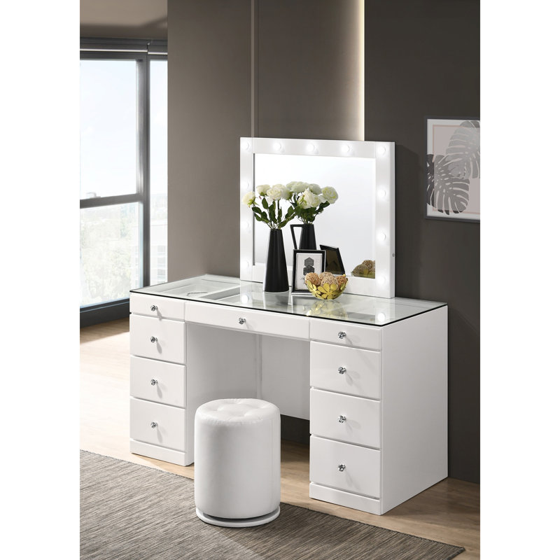 Meuble-lavabo 1 pièce 1 pièce Glam, Blanc