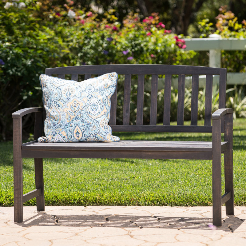 Banc en bois avec surface gris foncé pour la cour arrière, 35,62 po Hauteur, style attrayant en gris, H 35,75 po, charmant