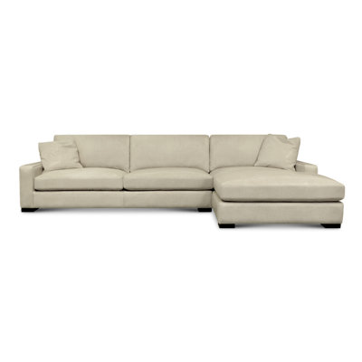 Buttercup 139" Wide Genuine Leather Right Hand Facing Sofa  Chaise