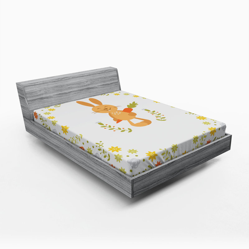 Microfiber Floral Fitted Sheet, Full Fitted Sheet