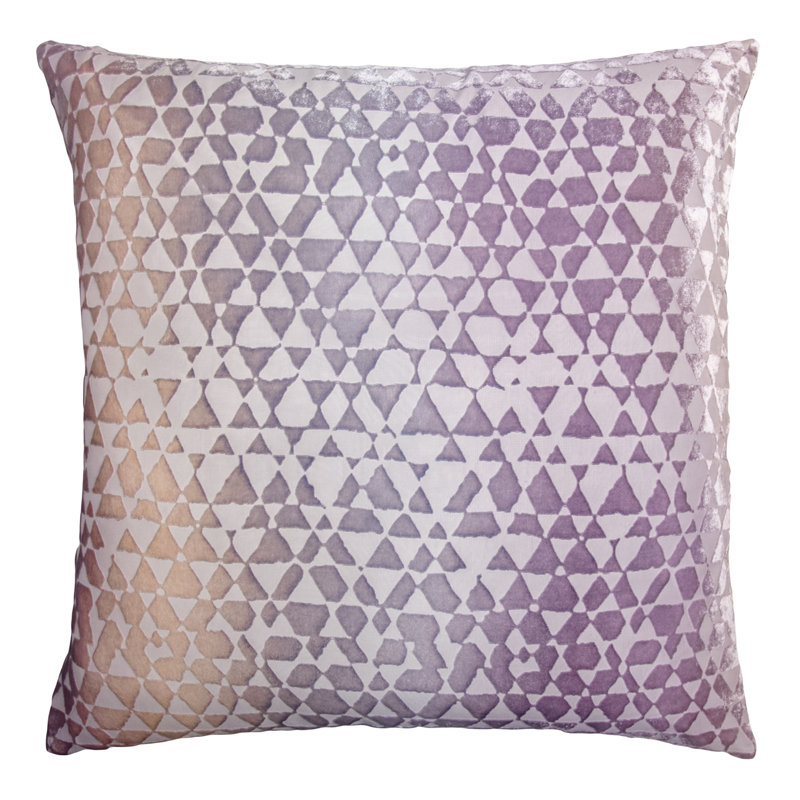 Triangles Square Velvet Pillow Cover & Insert, 22" x 22", Opal