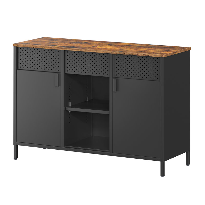 Storage Cabinet,magnetic Closure,adjustable Shelves,steel Frame