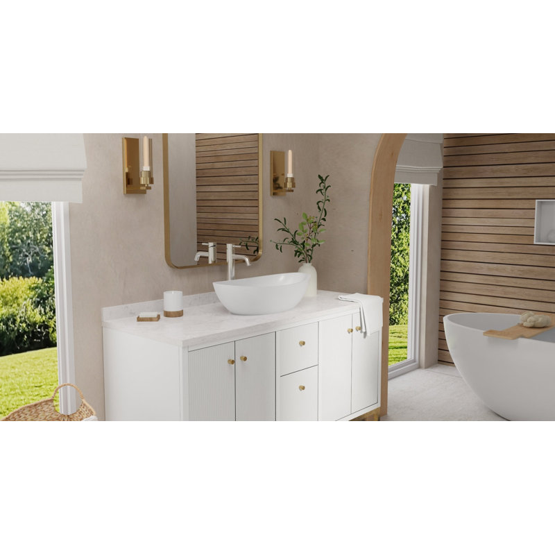Lavabo vasque de salle de bain Badeloft, Glossy White