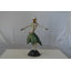 Statue de danseuse gitane Alberty avec robe verte en bronze - Taille: L 12 po x l 9 po x H 30 po.