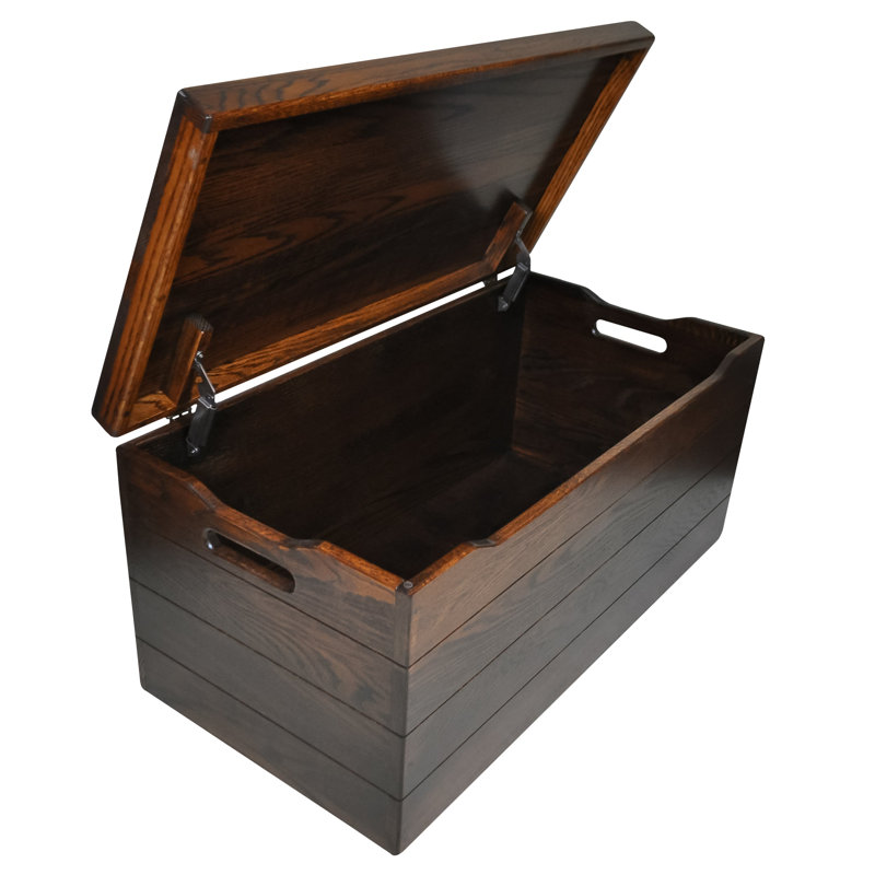 Palmer Oak Blanket Chest, Asbury Stain, 36 Inches, Oak Wood/Asbury Stain