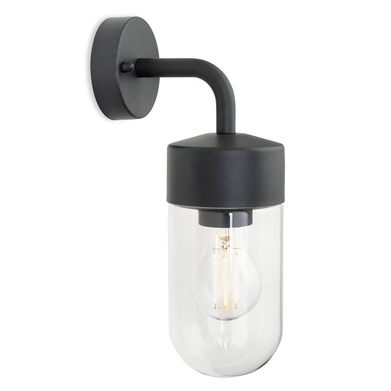 10cm H Outdoor Armed Sconce, Graphite