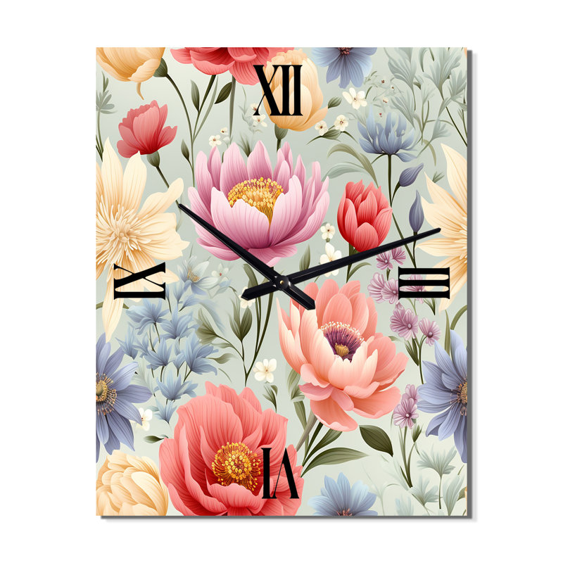Jameal - Horloges murales florales, Très grand