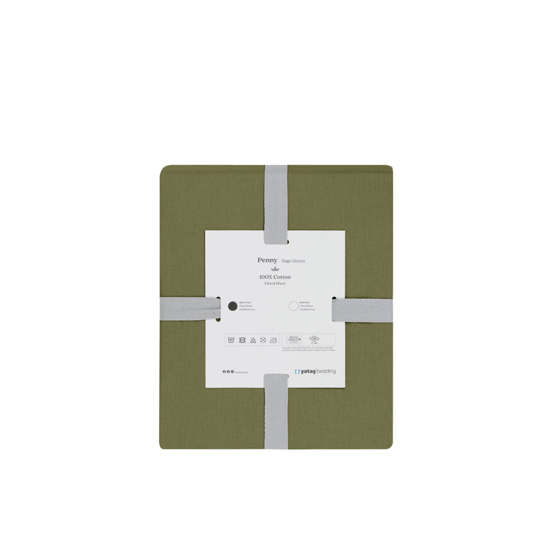 100% Cotton Fitted Sheet, King Fitted Sheet, Green