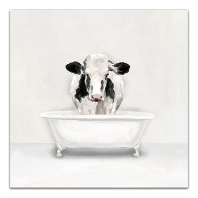 Vache dans la baignoire sur toile