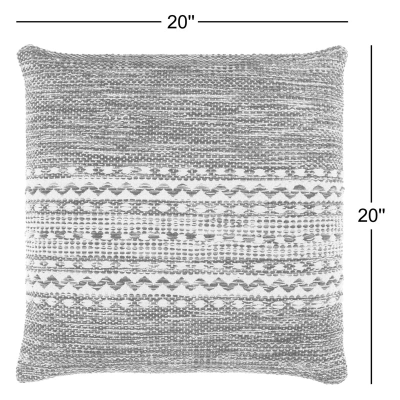 Coussin Julian, Noir/gris anthracite, Polyester/ Bourre en polyester, 20 po x 20 po
