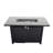 25" H X 42" W Steel Outdoor Fire Pit Table With Lid - Cozy Patio & Deck Table, Rust- Steel, Stainless Top, Lava Rocks, Side Door Access, Ignition Control Panel, Protective Cover, Black Contemporary
