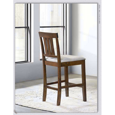 Ensemble de salle à manger 5 pièces à hauteur de comptoir cerise avec chaises rembourrées crème, parfait pour les salles à manger modernes et élégantes