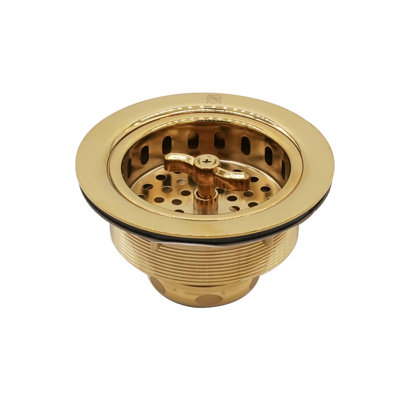 3-1/2" Wing Nut Twist Style Kitchen Sink Basket Strainer