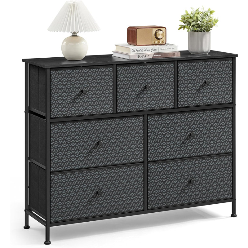 Commode 7 tiroirs, Gris
