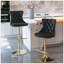 Tabourets de bar dorés pivotants dorés à hauteur réglable de 25 à 33 pouces, tabourets de bar rembourrés modernes avec dossier capitonné confortable pour un pub à domicile et un îlot de cuisine (noir, ensemble de 2)-792676183-792676190