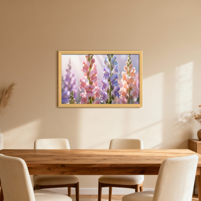 Plantes et fleurs Fleurs pastel sur fond doux, H 12 po x l 18 po, Toile tendue, Ne s’applique pas