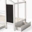Lit simple avec tableau noir et tiroirs, deux options d'assemblage, blanc