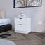 Table de chevet Gandu, deux tiroirs, finition blanche-1695547847