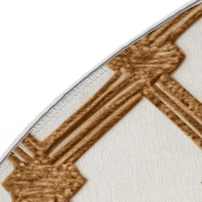 Tapis intérieur et extérieur beige Trellis, Rond 5 pi