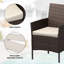 Ensemble de meubles de patio 3 pièces, ensemble de table et chaises en rotin beige