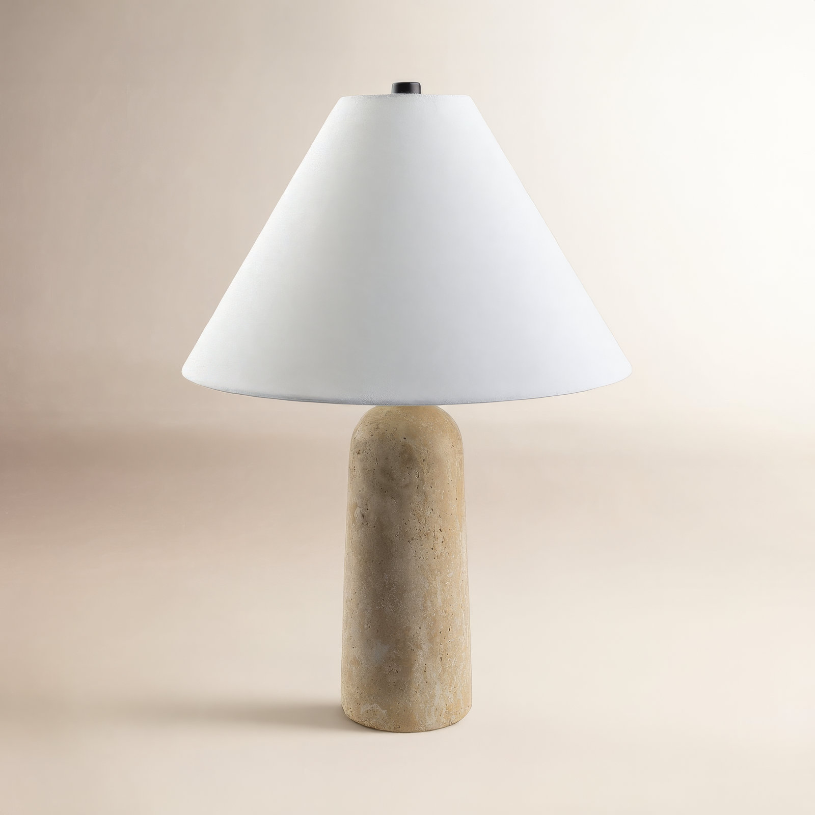 Astere Travertine Table Lamp, 22" H x 15" W x 15" D