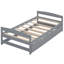 Lit plateforme simple avec lit gigogne gris - Optimisation de l'ambiance fonctionnelle de la chambre à coucher