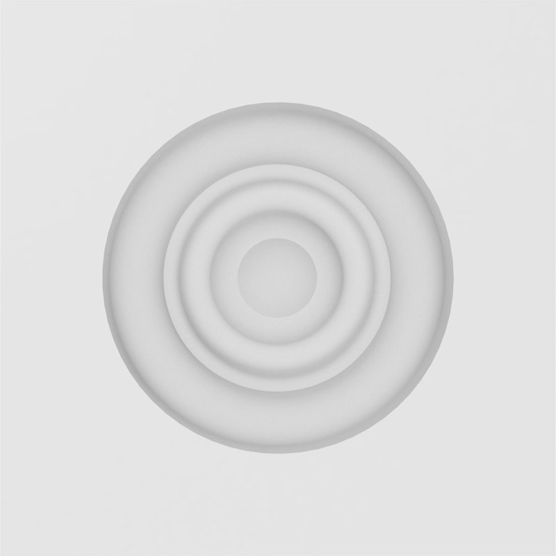 Standard Sedgwick Bullseye Rosette with Square Edge, 4" H x 4" W x 0.5" D