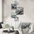 " Gray Infinite Ripples " 5 Piece Art Graphic Art Print