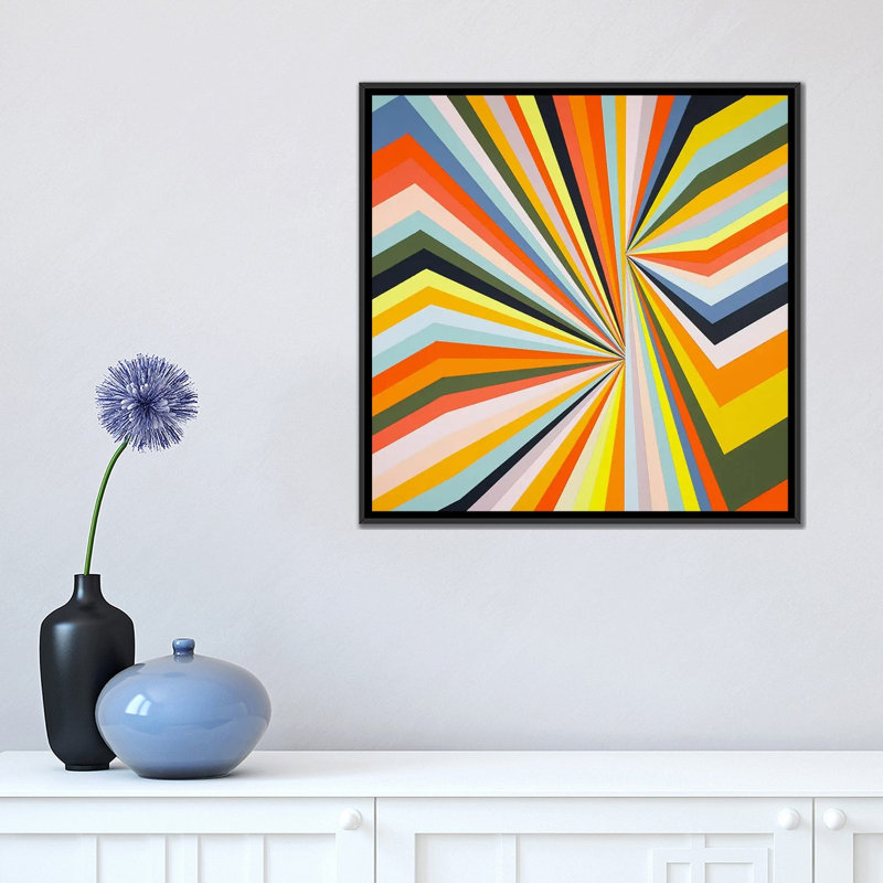 « critical distance », impression sur toile tendue, H 18 po x l 18 po x P 1,5 po, Toile avec cadre noir, Pas de tapis