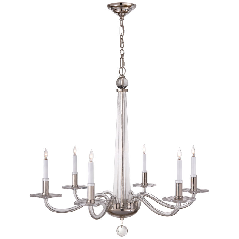 Chapman & Myers Robinson Chandelier, Polished Nickel, 30.25" H x 32" W x 32" D