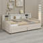 Lit plateforme tapissier avec rangement et tiroirs-860769273