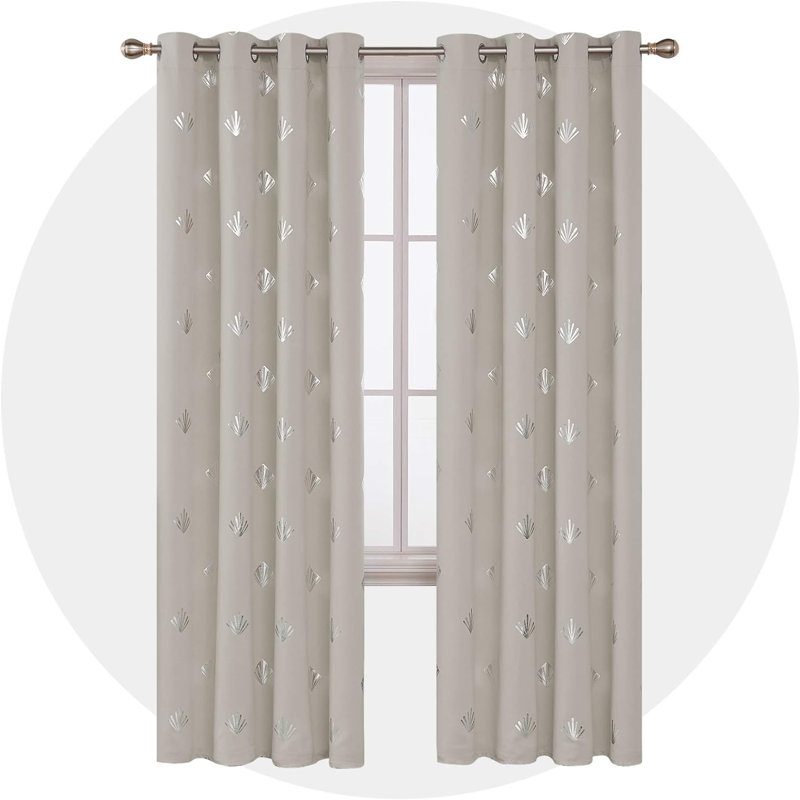Eyelets Polyester Blackout Grommet / Eyelet Curtain Pair, 140cm Wide x 260cm Drop, Cream