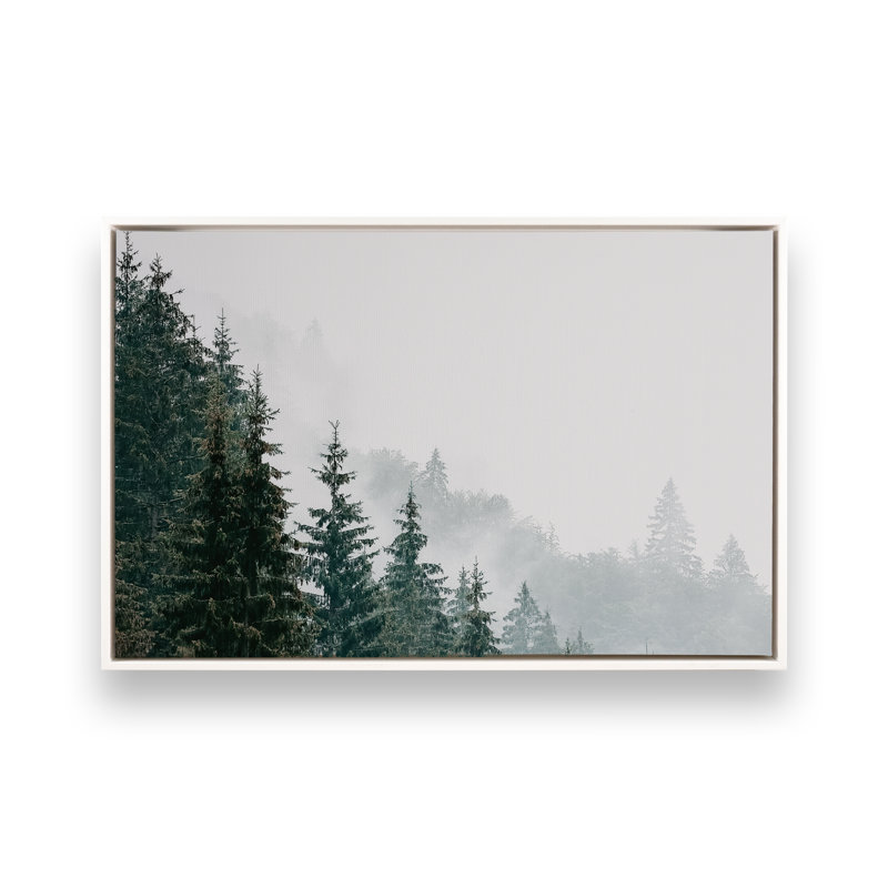 «Whispering Mist On Canvas» par Krista Mosakowski, reproduction, H 22 po x l 32 po, Cadre flottant blanc opaque
