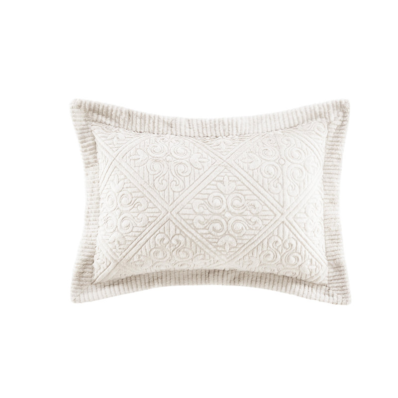 Ensemble de couvre-lit matelassé moelleux Westland, Couvre-lit double et 2 taies décoratives, Ivoire