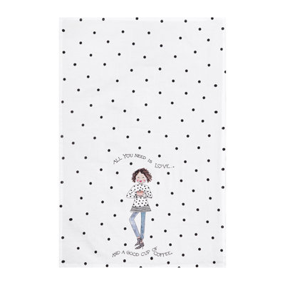 Love You Latte Printed Flour Sack Kitchen Towel