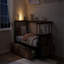 Cadre de lit simple d'angle Structure de lit plateforme simple en métal avec tiroirs de rangement Lit de jour simple pour enfants et adolescents, cadre de lit pour enfants, noir