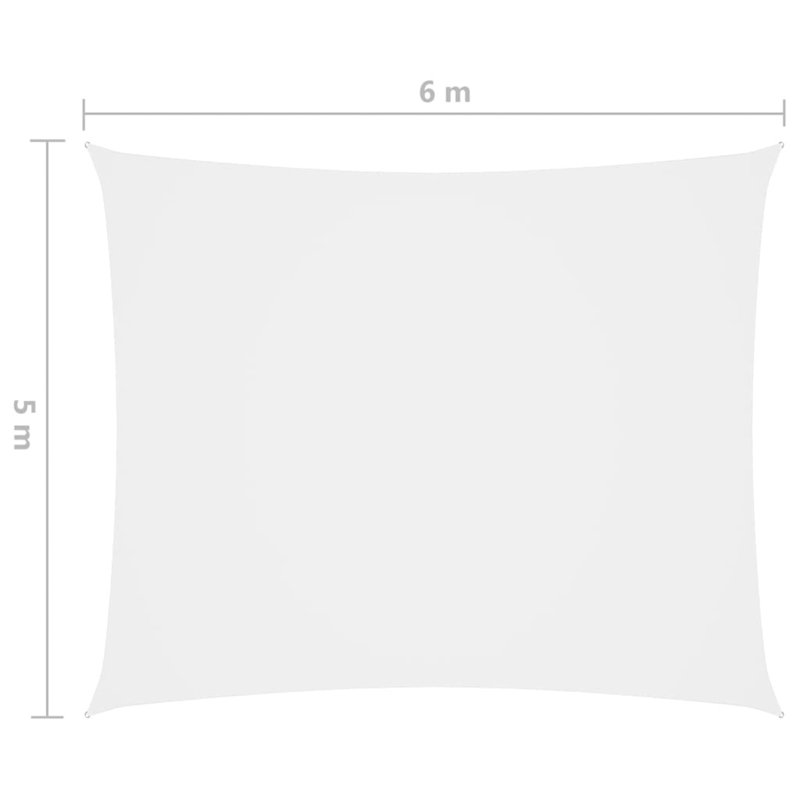 Pevely Rectangular Shade Sail, 5m x 6m, White