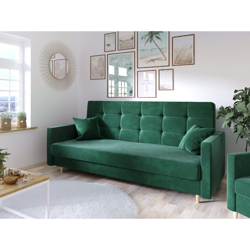 Mukundan 4 Seater Sofa, Bottle Green