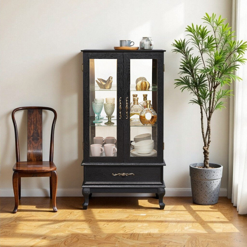 UDAMET Lighted Display with Glass Doors and Hidden Drawer — free download