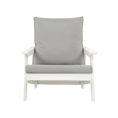Fauteuil d'extérieur avec coussin Hips Garden, blanc / gris