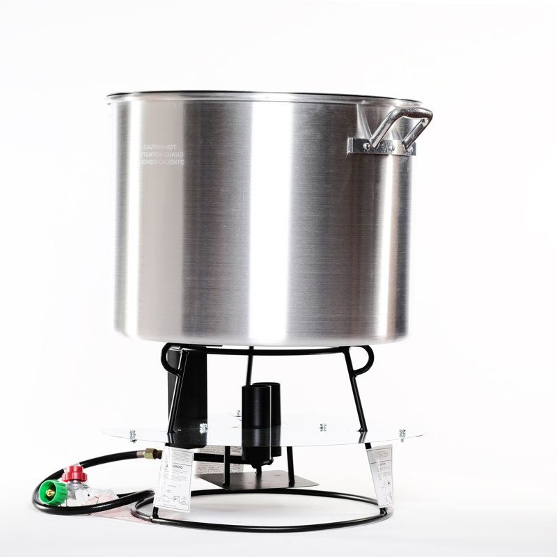 Ensemble de cuisinière pour l'extérieur au propane à 1 brûleur King Kooker avec pot en aluminium de 90 pintes, panier perforé et couvercle