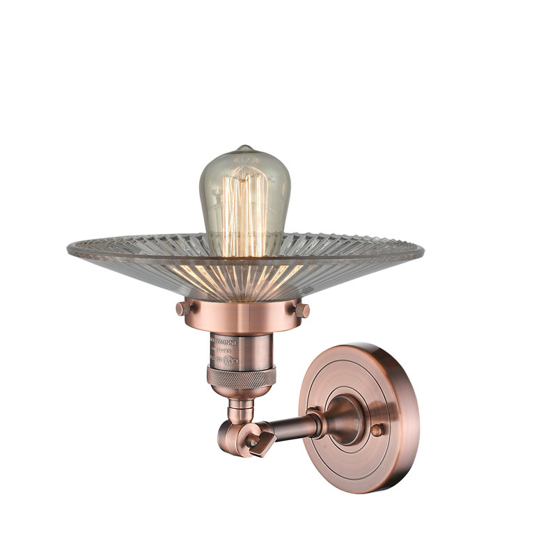 Plafonnier semi-encastré 1 lumière 8,5 po Miramontes, Ampoule DEL 6 watts Vinage, Cuivre antique, Halophane transparent